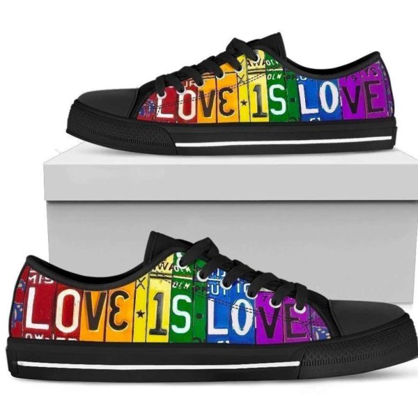 LGBT Pride Women s Sneakers: Love Is Love – Stylish Low Top Shoes