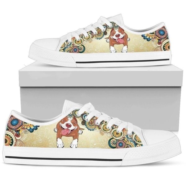 Cute Pitbull Women’s Sneakers Low Top Shoes Style