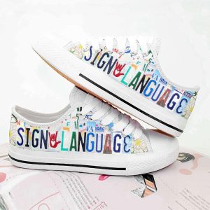 Stylish Sign Language Low Top Shoes…