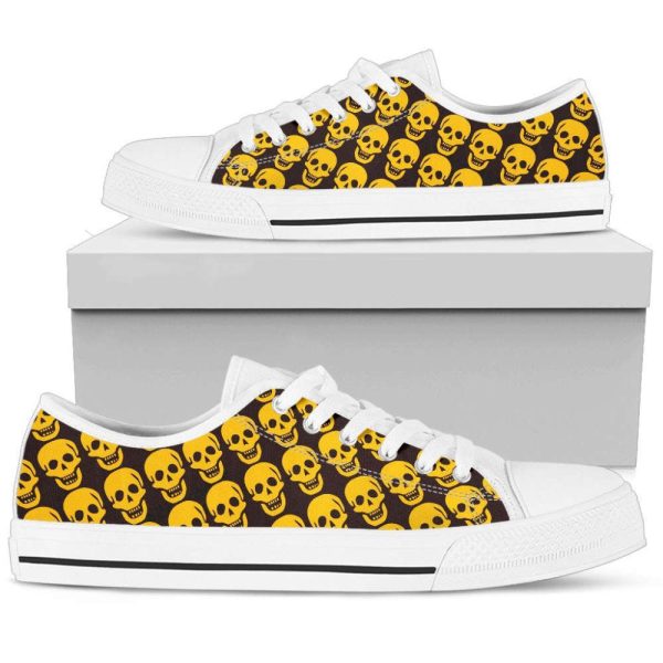 Shop Trendy Yellow Skull Pattern Low Top Shoes – PL18032023