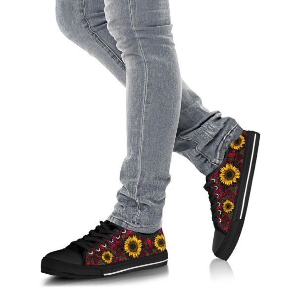 Stylish Sunflowers & Roses Low Top Shoes – TA031925