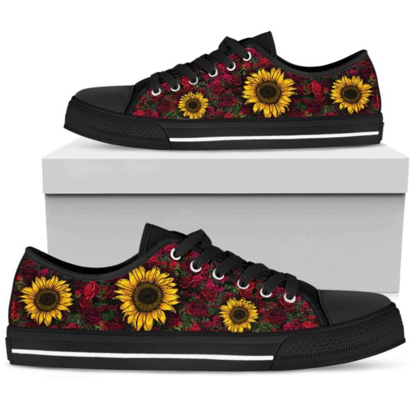 Stylish Sunflowers & Roses Low Top Shoes – TA031925