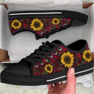 Stylish Sunflowers & Roses Low Top…