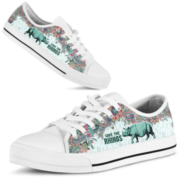 Save The Rhinos Low Top Shoes Sneaker TQ010358Sb – Trendy Footwear