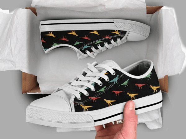 Colorful Dinosaur Low Top Shoes  PN205422Sb – Trendy Footwear