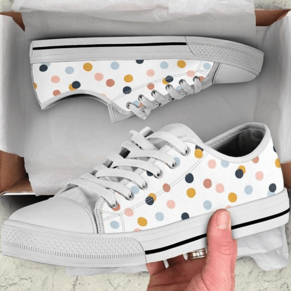 Colorful Dots, Dots Pattern Low Top Shoes  PN205421Sb – Stylish Footwear