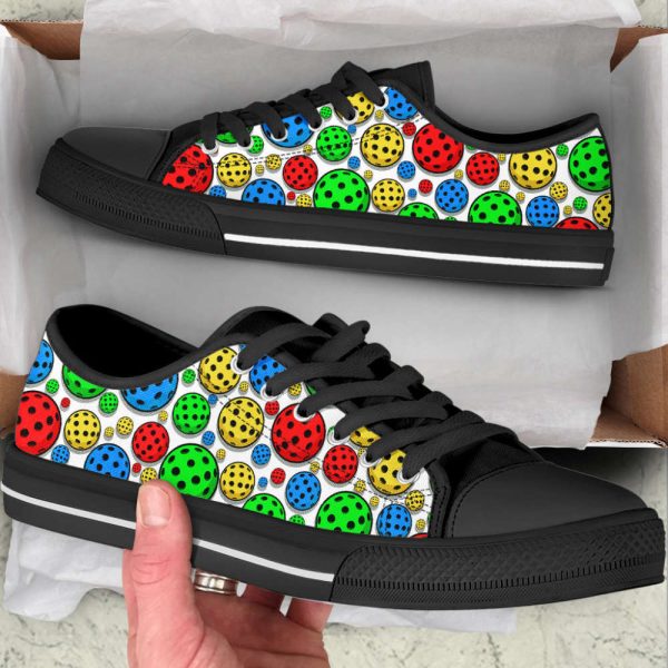 Pickleball Ball Pattern Low Top Shoes Canvas Print Lowtop Fashionable