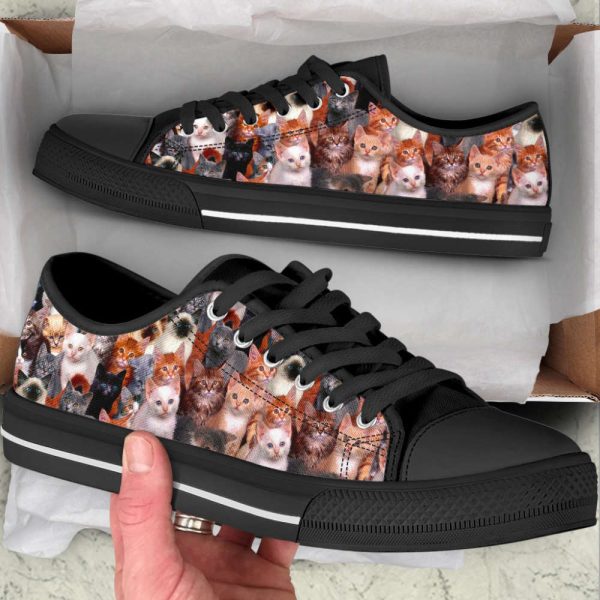 Cat Lover Shoes Cat Background Low Top Shoes Canvas Shoes Print Lowtop