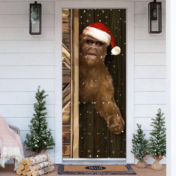 Best Decorated Christmas House: Bigfoot Santa Hat Door Cover