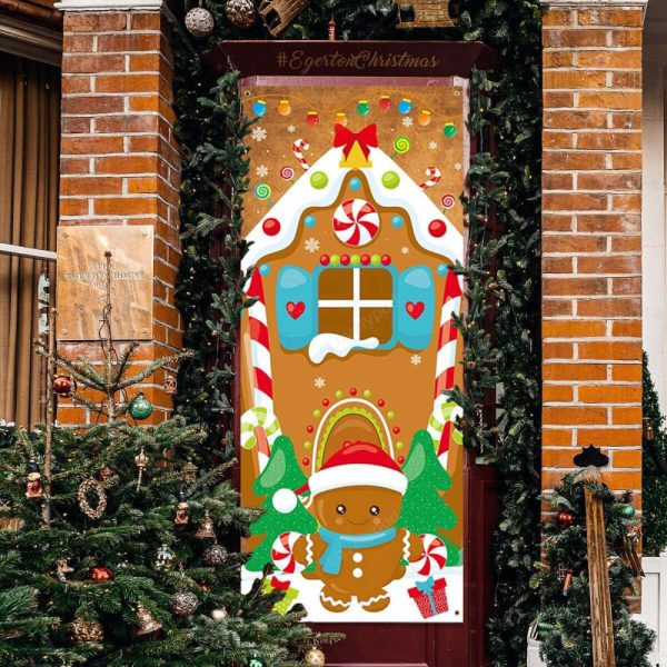 Christmas Gingerbread House Door Cover Ginger Bread Holiday Decoration