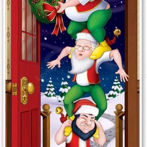 Elves Door Cover Indoor, Outdoor Christmas…