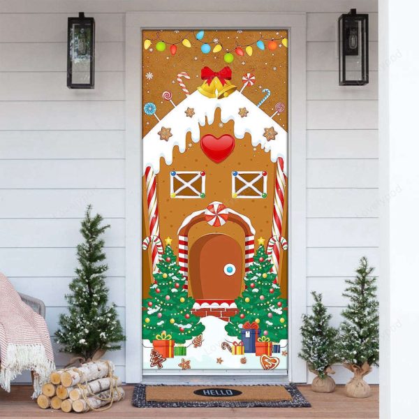 Christmas Gingerbread House Door Covers: Festive Holiday Window Decorations