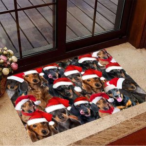 Dachshund Christmas Doormat Dog Welcome Mat…
