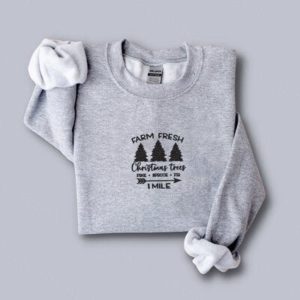 Farm Fresh Christmas Trees Embroidered Sweatshirt…