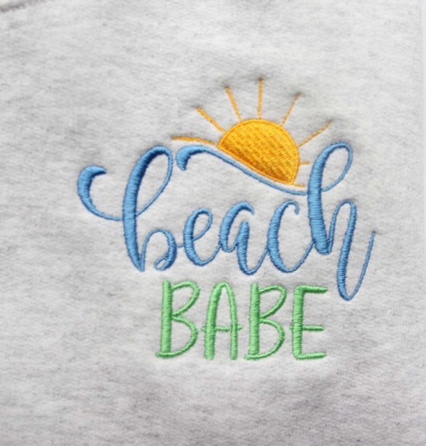 Beach Babe Embroidered Sweatshirt 2D Crewneck Sweatshirt For Family