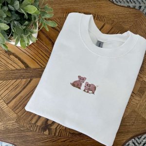 Pig Embroidered Sweatshirt 2D Crewneck Sweatshirt…