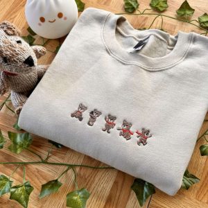 Bear Embroidered Sweatshirt 2D Crewneck Sweatshirt…
