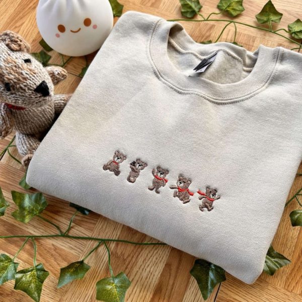 Bear Embroidered Sweatshirt 2D Crewneck Sweatshirt For Men And Women