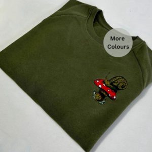 Snail & Mushroom Embroidered Sweatshirt 2D…