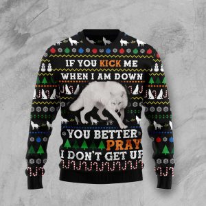 Blue Snow Awesome Wolf Ugly Christmas…