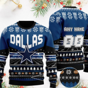 Dallas Cowboys Custom Name Ugly Christmas…