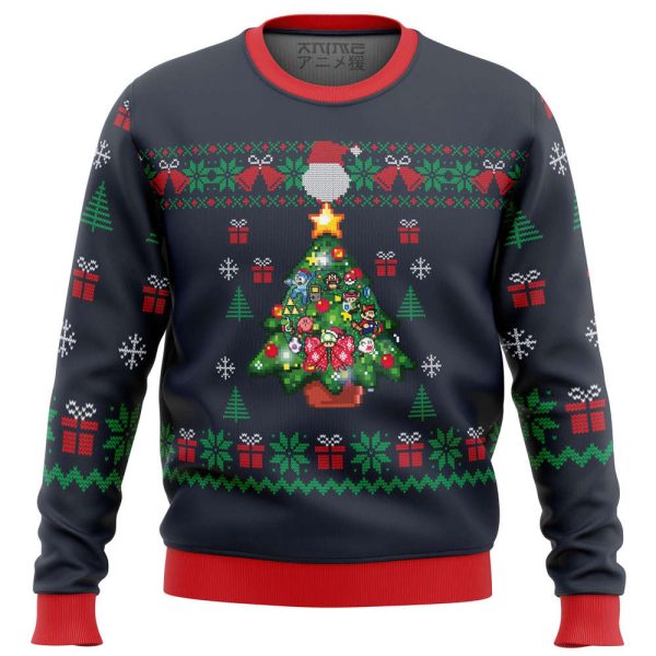 Nintendo Tree Ugly Christmas Sweater, Gift For Christmas, Unisex Crewneck Sweater