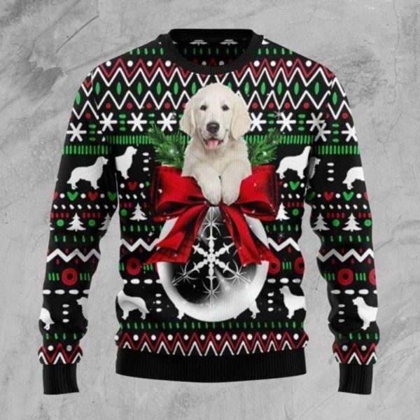 Golden Retriever Dog Xmas Ball Ugly Christmas Sweater, Christmas Gift For Dog Lover