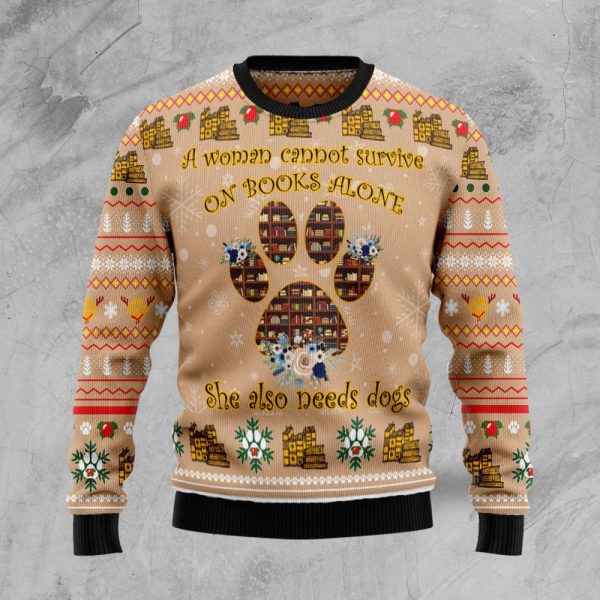 Dog And Book Lover  Ugly Christmas Sweater, Gift For Christmas 2023