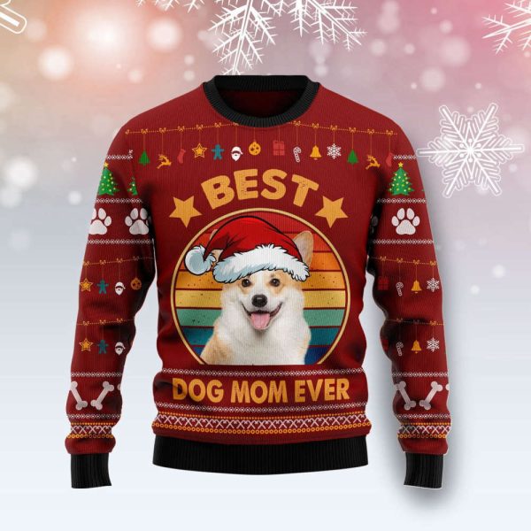 Cardigan Welsh Corgi Best Dog Mom Ever Christmas Ugly Sweater, Best Gift For Christmas 2023