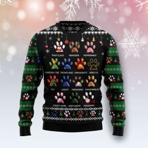 Dog Pawprint Christmas Ugly Sweater, Best…