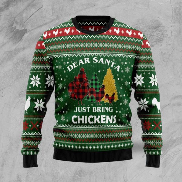 Dear Santa Just Bring Chickens Ugly Christmas Sweater, Best Gift For Christmas 2023