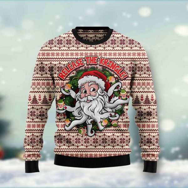 Funny Santa Claus Release The Kringle Ugly Christmas Sweater For Christmas Gift