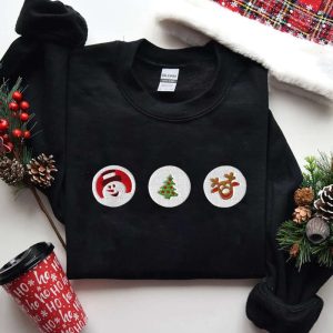 Christmas Sugar Cookies Embroidered Sweatshirt, Santa…