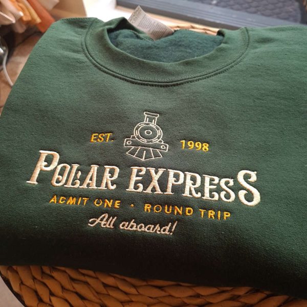 Polar Express Christmas Embroidered Sweatshirt, Best Gift For Christmas
