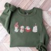 Embroidered Cat Christmas Sweatshirt, Meowy Christmas Sweatshirt, For Cat Lover