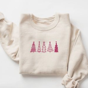 Embroidered Christmas Sweatshirt, Christmas Tree Sweatshirt…