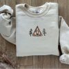 A-Frame Cabin Embroidered Sweatshirt, Christmas Embroidery…
