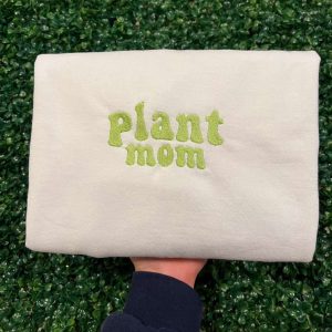 Embroidered Plant Mom Crewneck Sweatshirt, Best…