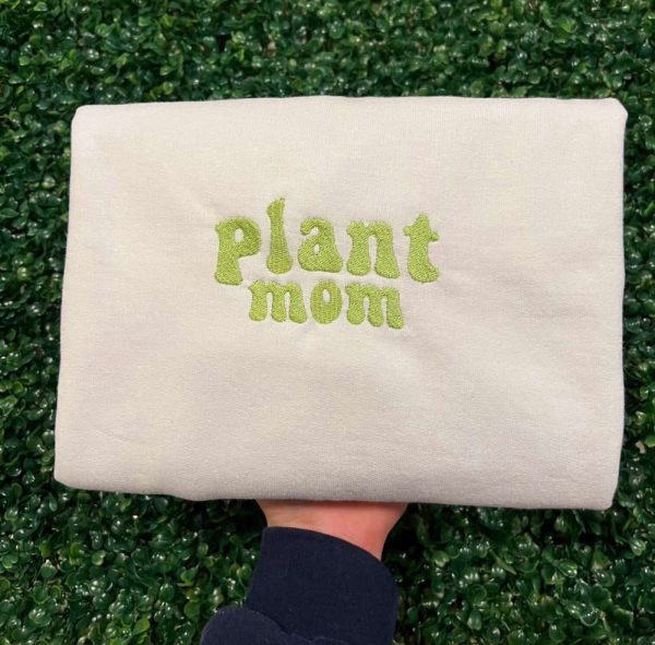 Embroidered Plant Mom Crewneck Sweatshirt, Best Gifts For Mama