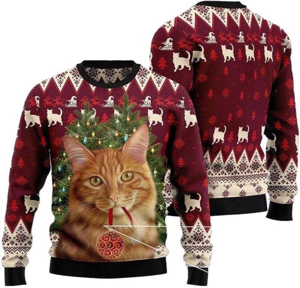 Cat  For Men Women Pullover Holiday Vacation Sweater For Men Women