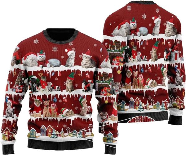 Cat  For Men Women Pullover Holiday Vacation Sweater For Men Women