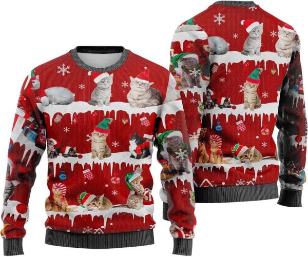 Cat  For Men Women Pullover Holiday Vacation Sweater For Men Women