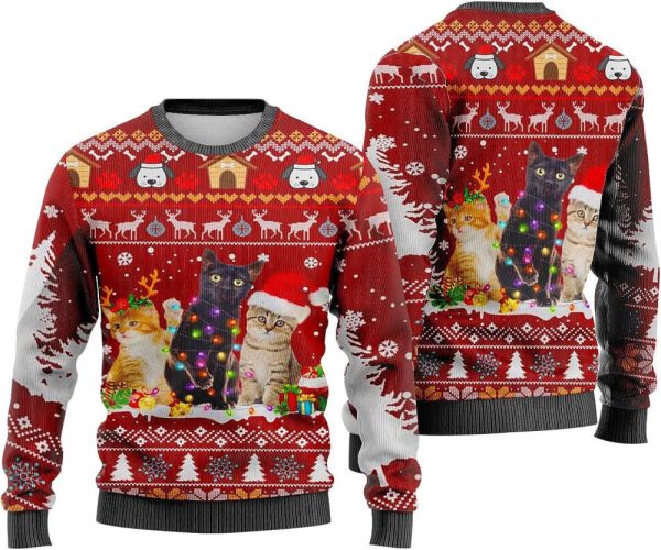 Cat  For Men Women Pullover Holiday Vacation Sweater For Men Women