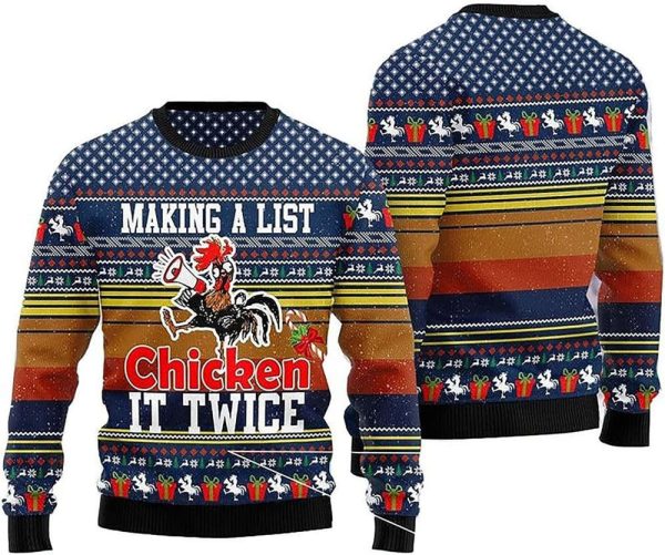 Chicken Ugly Christmas Sweater Pullover Holiday Vacation Sweater For Men Women