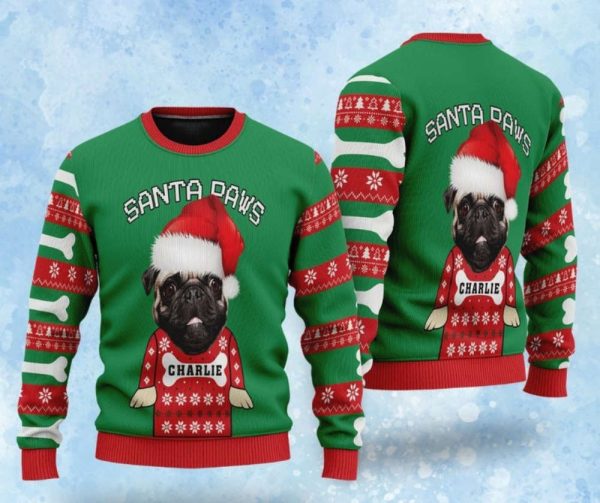 Personalized Photo Ugly Christmas Sweater, Gift For Dog Lovers