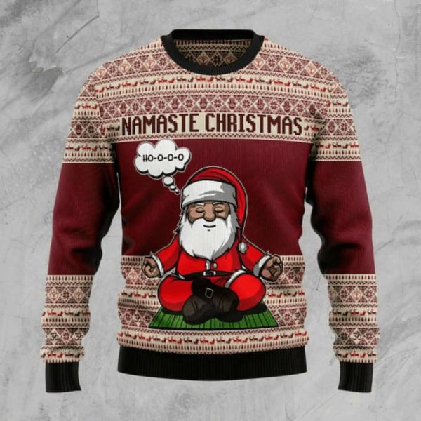 Yoga Santa Clause Ugly Christmas Sweater, Xmas Christmas Sweater, Yoga Lover Gift