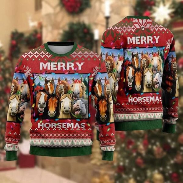 Horse Lovers Men’s Ugly Christmas, Ugly Christmas Sweater, For Christmas Gifts