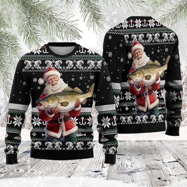 Santa Claus Christmas Sweaters, Funny Ugly Christmas Sweater Crewneck For Family