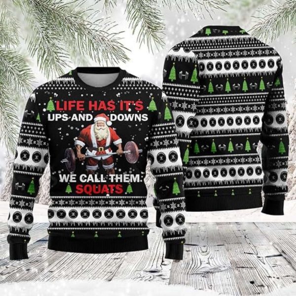 Santa Claus Christmas Sweaters, Funny Ugly Christmas Sweater Crewneck For Family