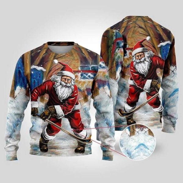 Sports Ugly Christmas Sweatshirt For Women, 3D Santa Sweater Mens Funny Xmas Shirts